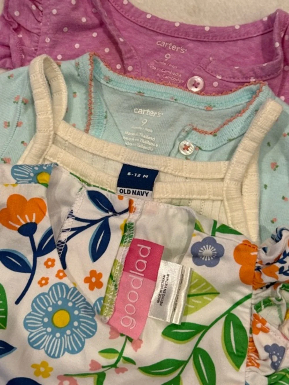 Baby Girl Ruffle One-Piece Set Rompers- Purple, Aqua, Floral, Cream